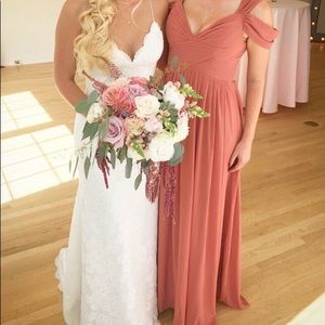 Muave off the shoulder dress